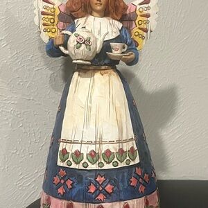 Jim Shore Angel Figurine with Blue and Pink Accents